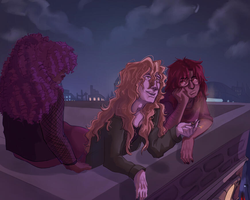 Amos, Alex, and Noah on the Rooftop